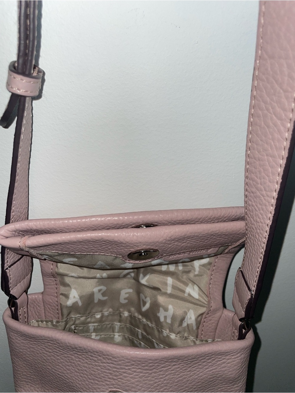 Aimee Kestenberg Pink Mini Pebbled Leather Crossbody - Picture 13 of 13